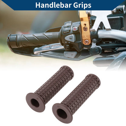 7/8" 22mm Hand Grips Handlebar End Rubber Coffee for Motorcycle