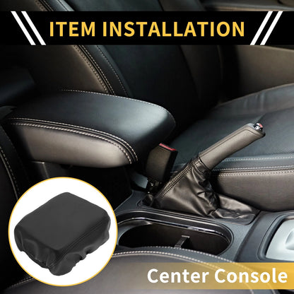 Armrest Cover for Jeep Wrangler Microfiber Leather Black (2011-2023)