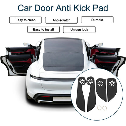 Car Door Anti Kick Pad Sticker Protector for Honda Fit (2000-2008) Black 1 Set
