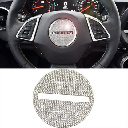 Bling Car Steering Wheel Logo Cover Sticker Trim fit For Chevrolet Camaro 2017+