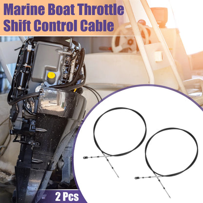 2 x 300cm 10FT Marine Boat Throttle Shift Control Cable Black for Make Model