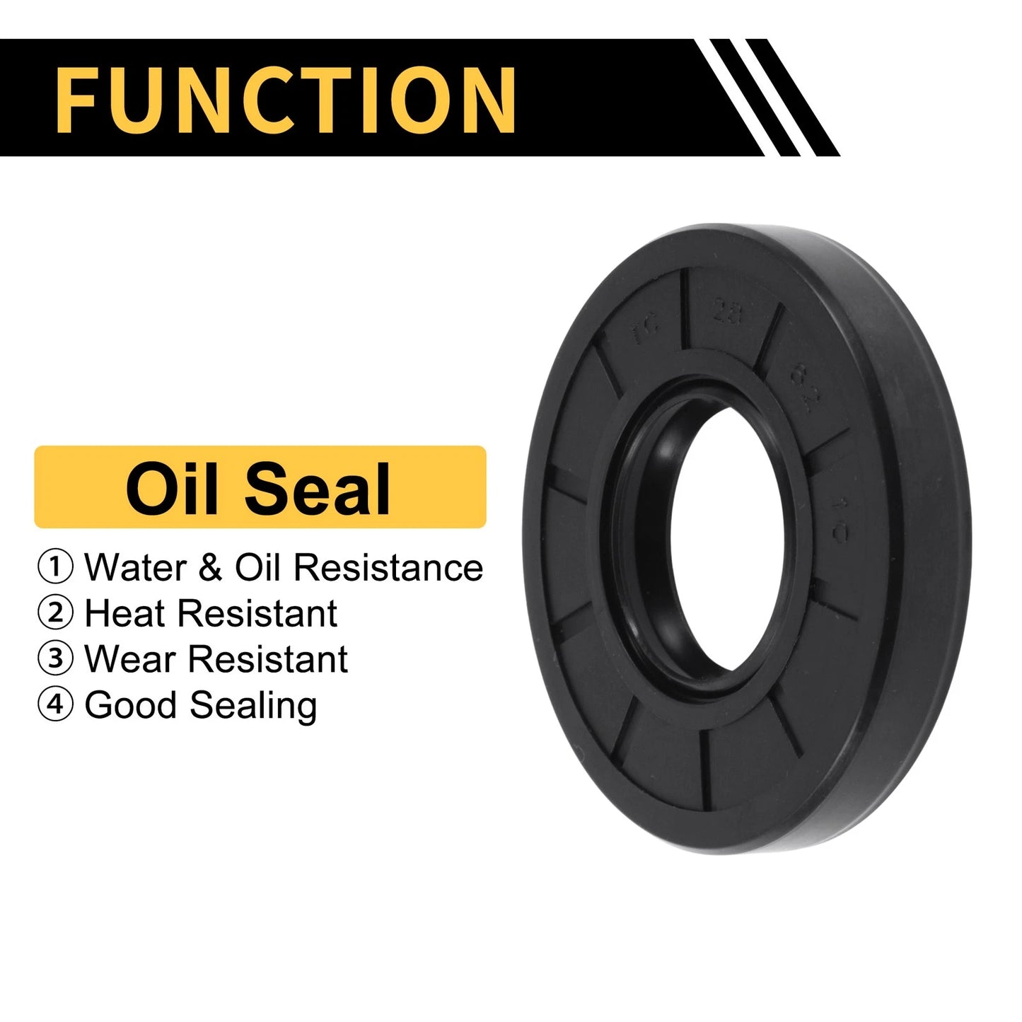 Oil Seal / 28x62x10mm / Rotary Shaft Seal NBR Black 5 Pcs