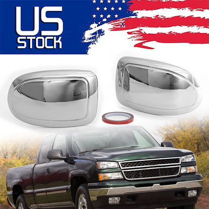 Chrome Mirror Caps Cover for Chevy Silverado GMC Sierra Suburban Tahoe Yukon