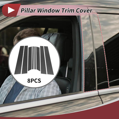 8 Pcs Door Pillar Window Trim for Ford Territory Carbon Fiber (2004-2016)