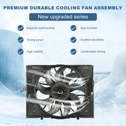 Radiator Cooling Fan for BMW 523i 525i 530i 645Ci 740i Li E60 E61 E63 E65 (2005-2010)