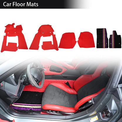 6 x Floor Mats for Corvette C8 2020-2024 Full Carpet Protector Accessories