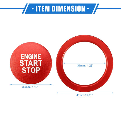 Engine Start Stop Button Cover Ring for Toyota Highlander (2020-2022) Red