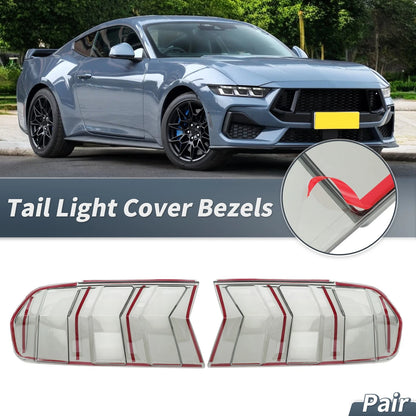 Tail Light Protector Trim Covers  for Ford Mustang (2024-2025) Smoked Black
