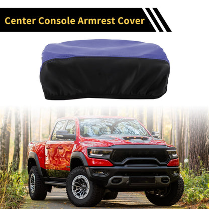 Center Console Lid Armrest Cover for Ford F-150 2015-2020 Anti-Scratch Black Blue