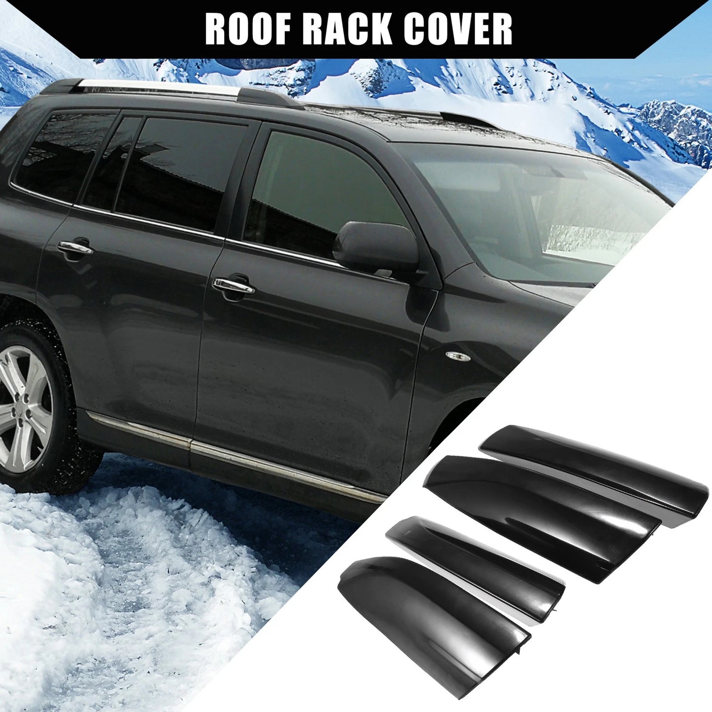 Roof Rack End Cap Covers for Toyota Highlander (2008-2013)