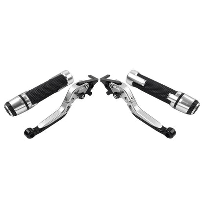 Silver Extendable Brake Clutch Levers Grip Set for BMW S1000R S1000RR (2010-2023)