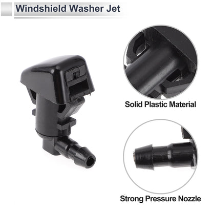 6 x Windshield Washer Nozzles & Hose Connectors for Ford (2013-2019)