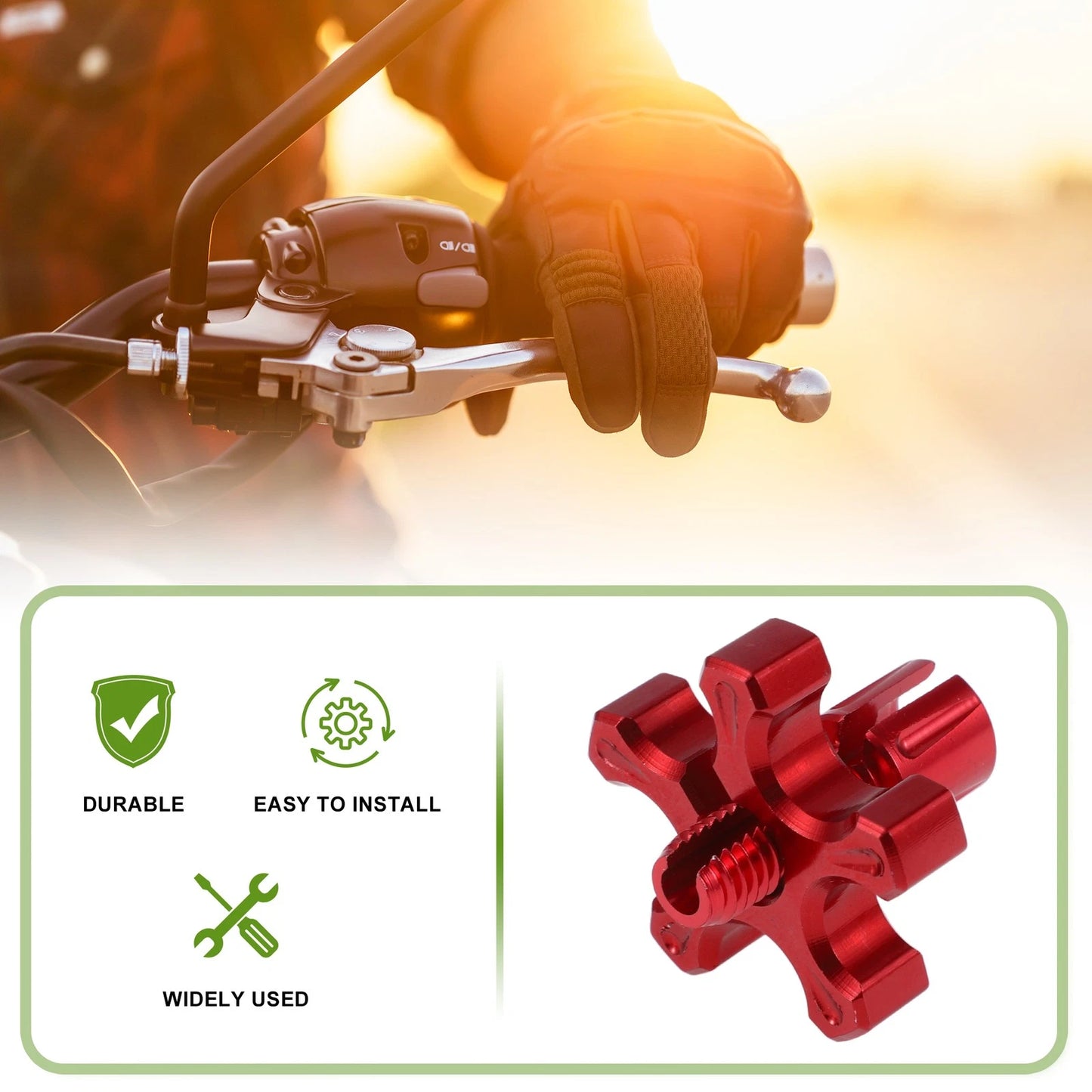 2 x M8 Aluminum Cable Adjuster Screw Red for Motorcycle