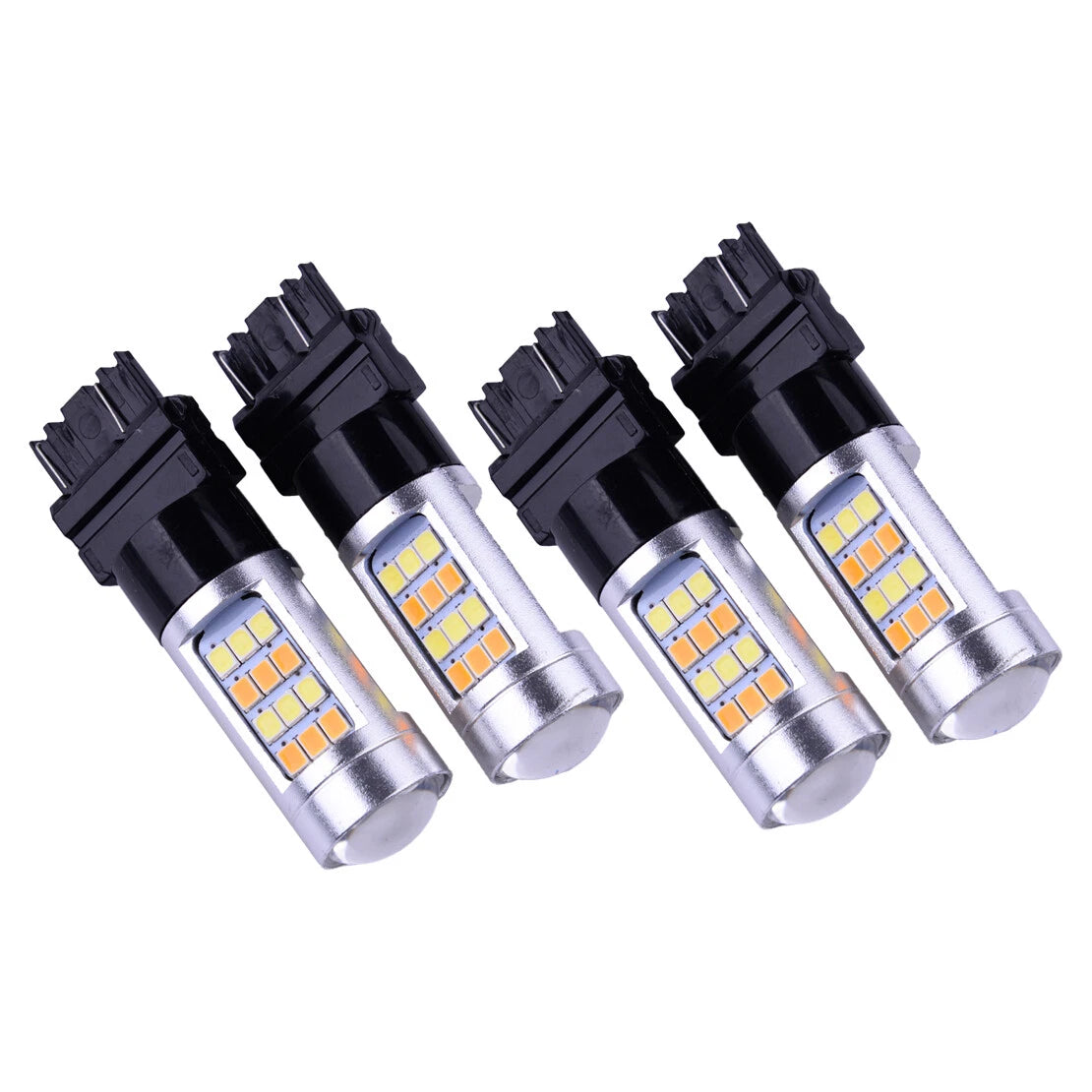 4x 3157 LED DRL Switchback Turn Signal Parking Light Bulbs for Car
