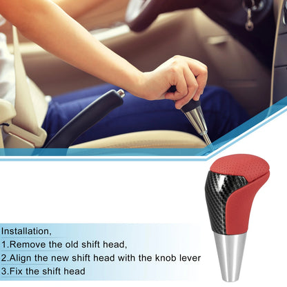 Gear Shift Knob Car Carbon Fiber Pattern Red for Toyota