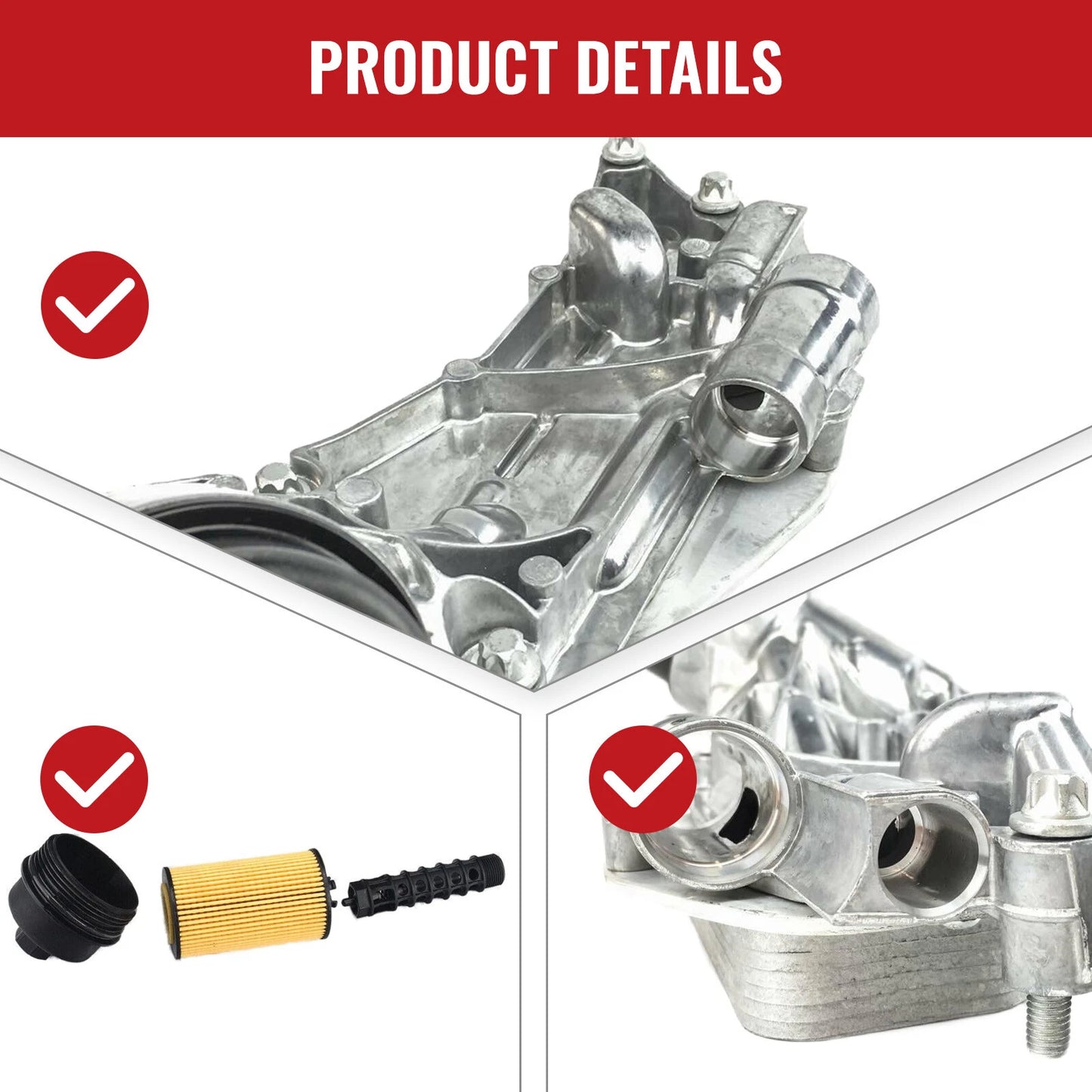 Oil Cooler Filter Assembly for Holden Cruze JG JH, Astra AH, Trax TJ, Barina (2010-2016)