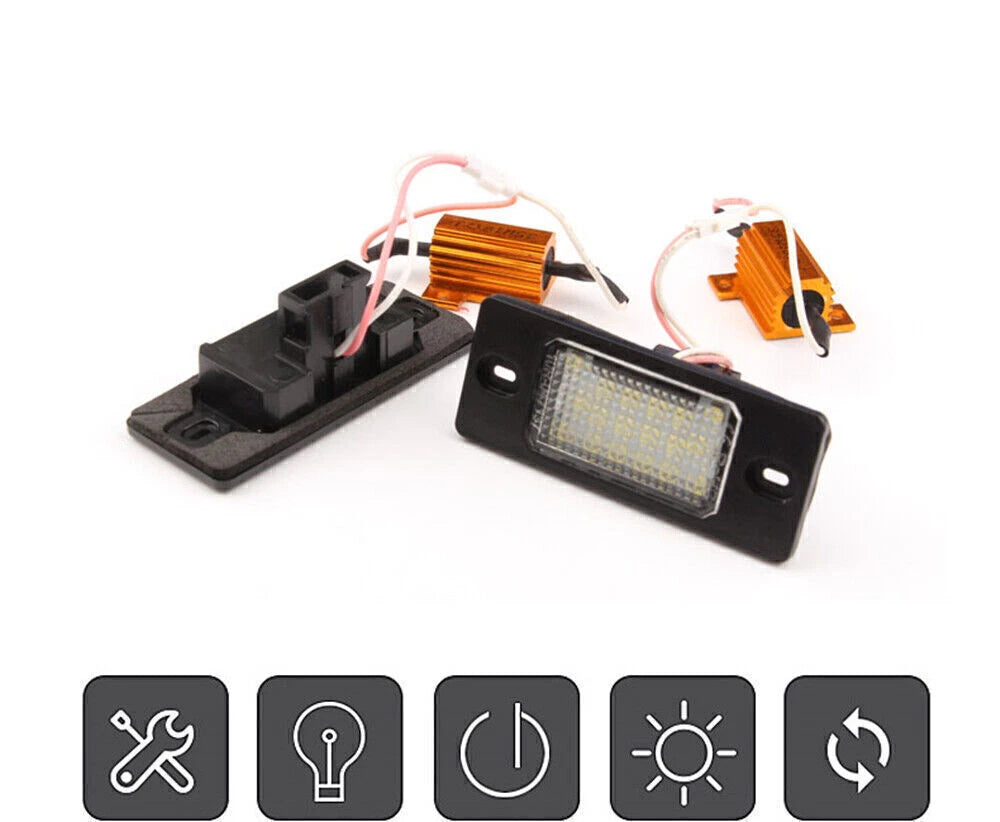 18 LED License Plate Lights for VW Touran, Touareg, Polo, Jetta (2011-2012) 2 x