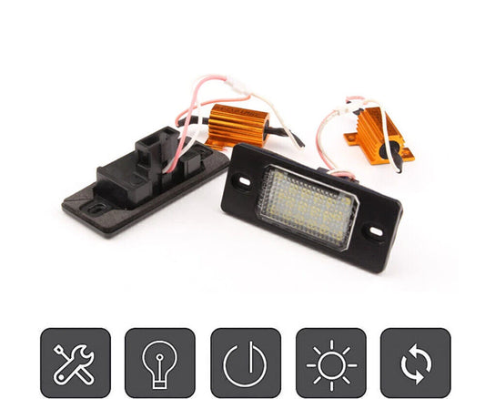 18 LED License Plate Lights for VW Touran, Touareg, Polo, Jetta (2011-2012) 2 x