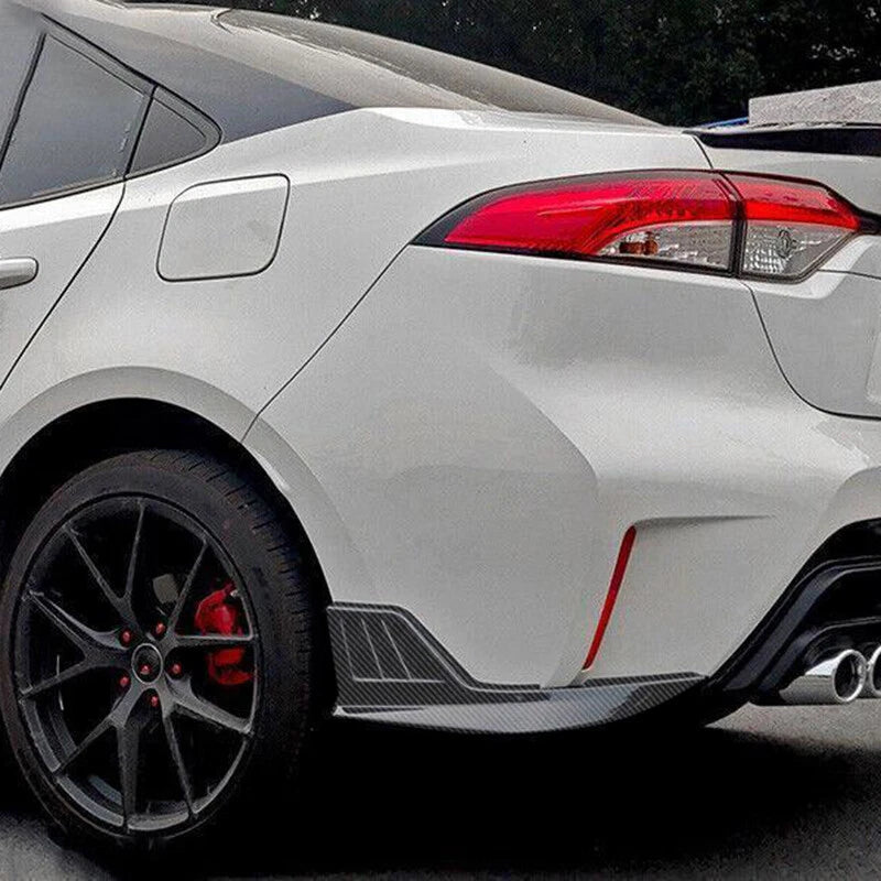 2 x Carbon Black Rear Bumper Splitter Lip Protector for Toyota Corolla (2020-2023)