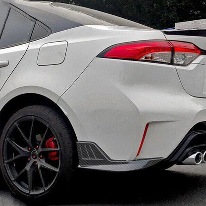 2 x Carbon Black Rear Bumper Splitter Lip Protector for Toyota Corolla (2020-2023)