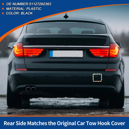 Rear Bumper Tow Hook Cover for BMW 535i 550i GT (2010-2013) Black