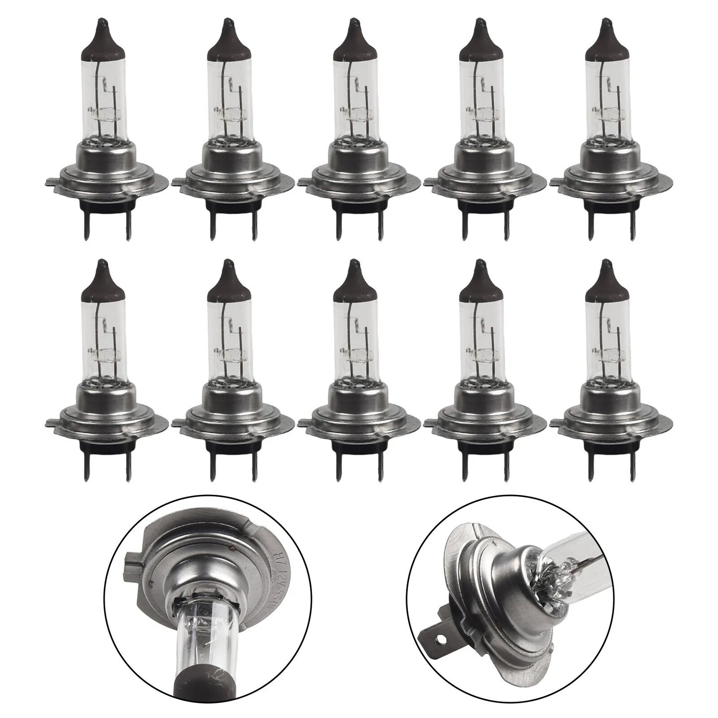 H7 Bulbs 10pcs 12V 55W Halogen Car Headlights Easy to Use