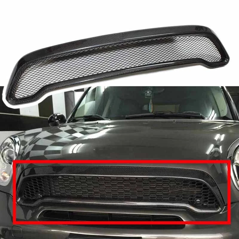 Carbon Fiber Front Grill Air Vent Net Bumper fit For Mini Cooper R60 Countryman
