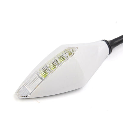 2 x Integrated LED Turn Signal Side Mirrors 10MM for Universal Motorcycle Dirt Bike