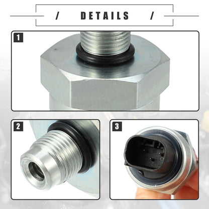 Engine Oil Pressure Sensor Base Metal for BMW M3 Black Silver Tone
