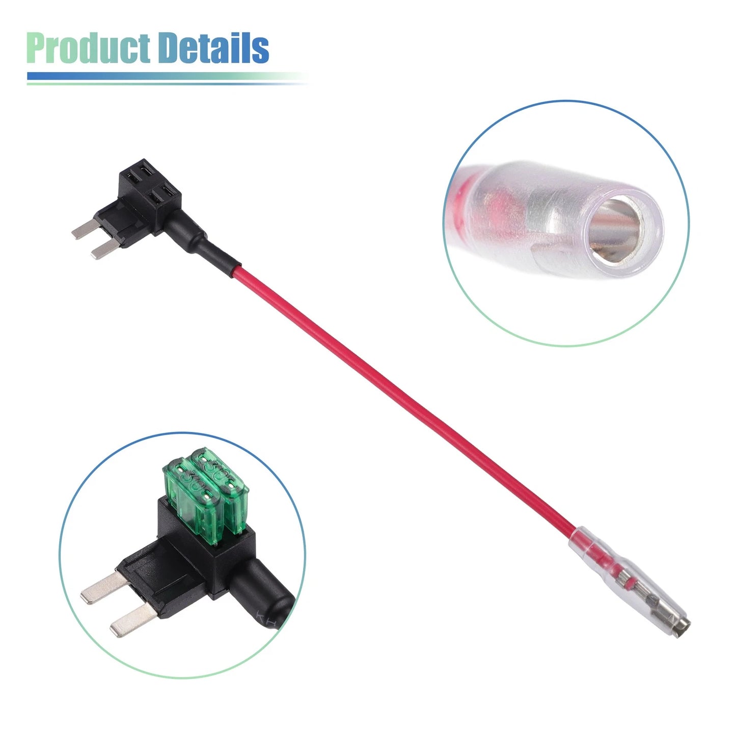 5 x Car Fuse Tap and Circuit Adapters 12V with 30A Mini Blade Fuses