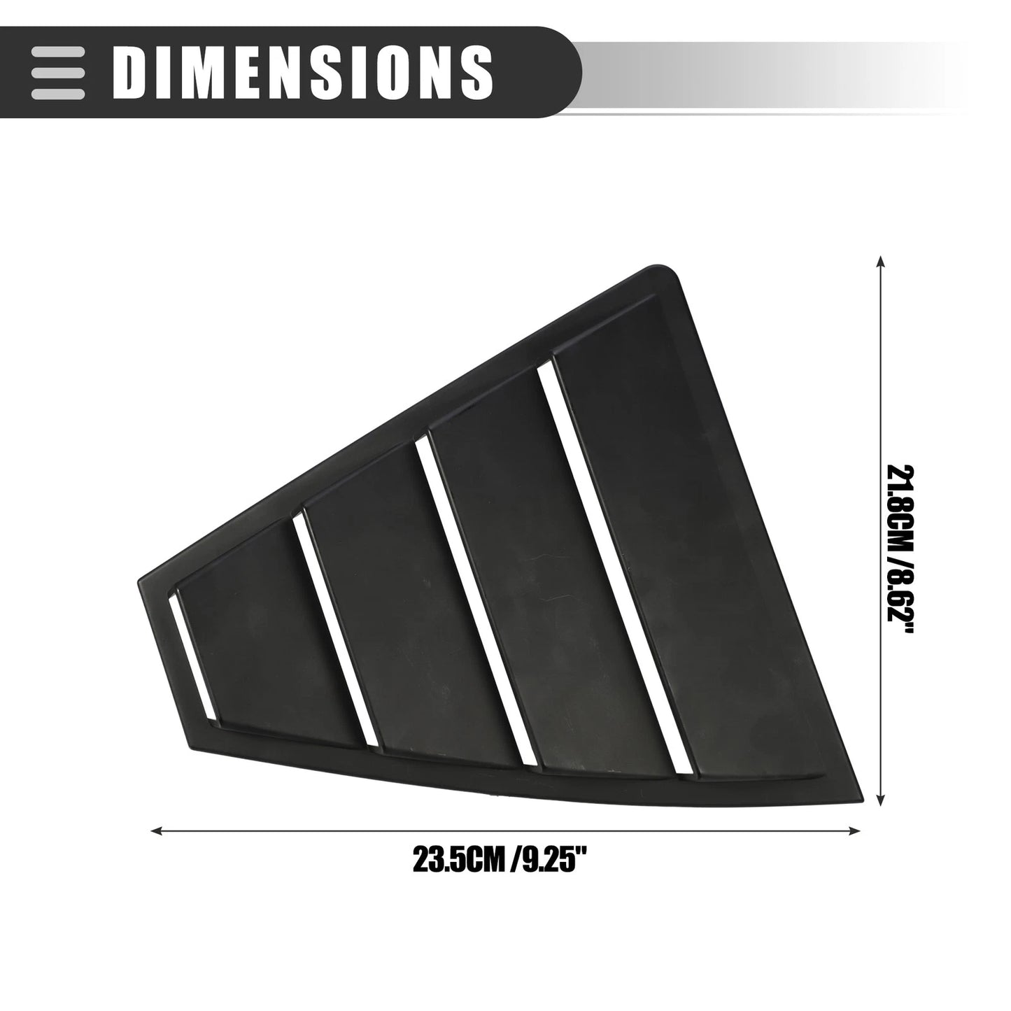 Rear Side Window Louvers Vent Covers for Hyundai Elantra (2017-2019)