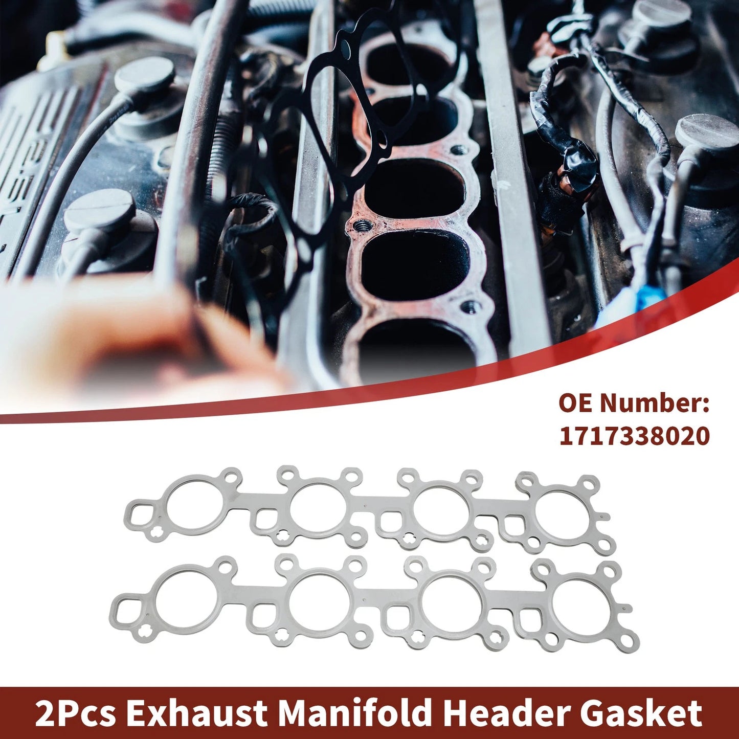 2 x Exhaust Manifold Header Gasket for Toyota Land Cruiser (2008–2021)