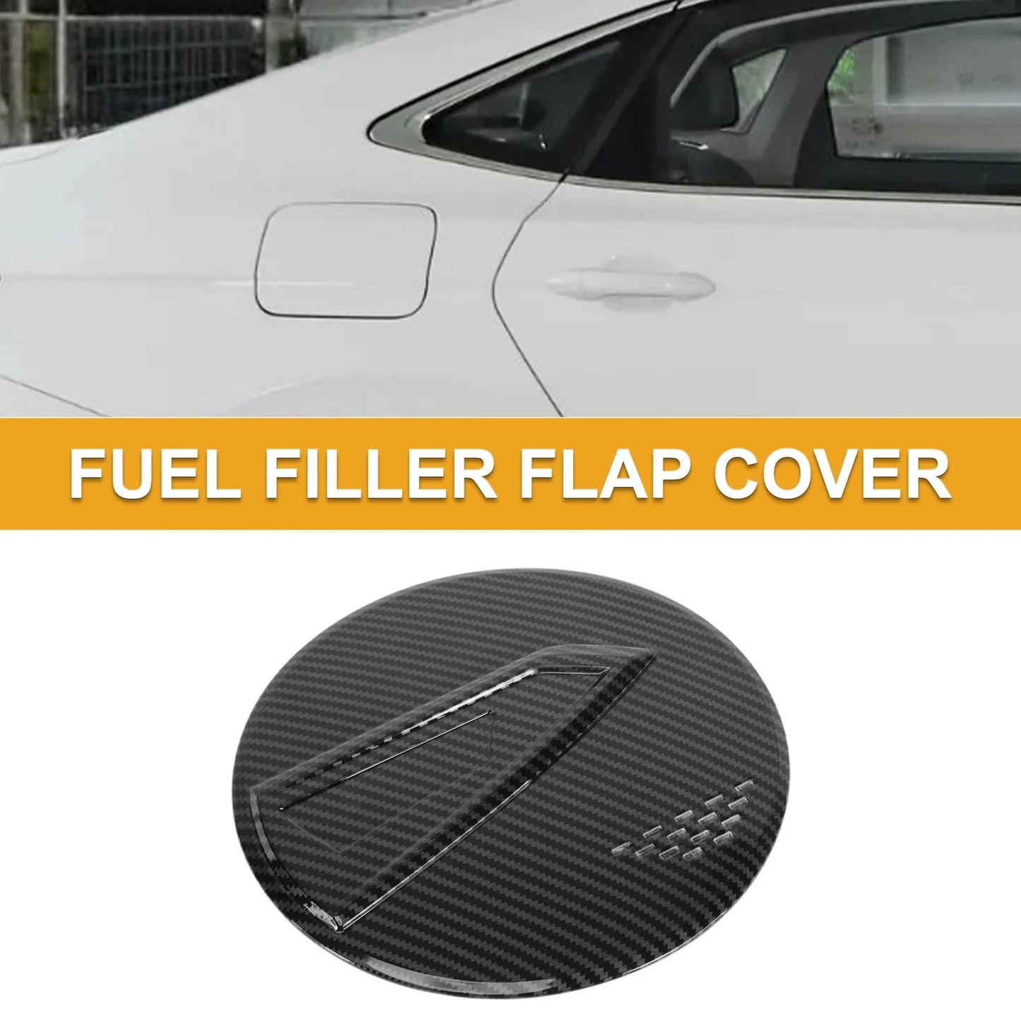 Fuel Tank Door Cap for Chevy Blazer 2020-2025 Gas Tank Flap Carbon Fiber Black