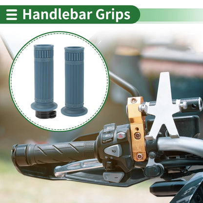 25mm Motorcycle Hand Grips Handlebar Grips TPU Gray Blue for Make Model