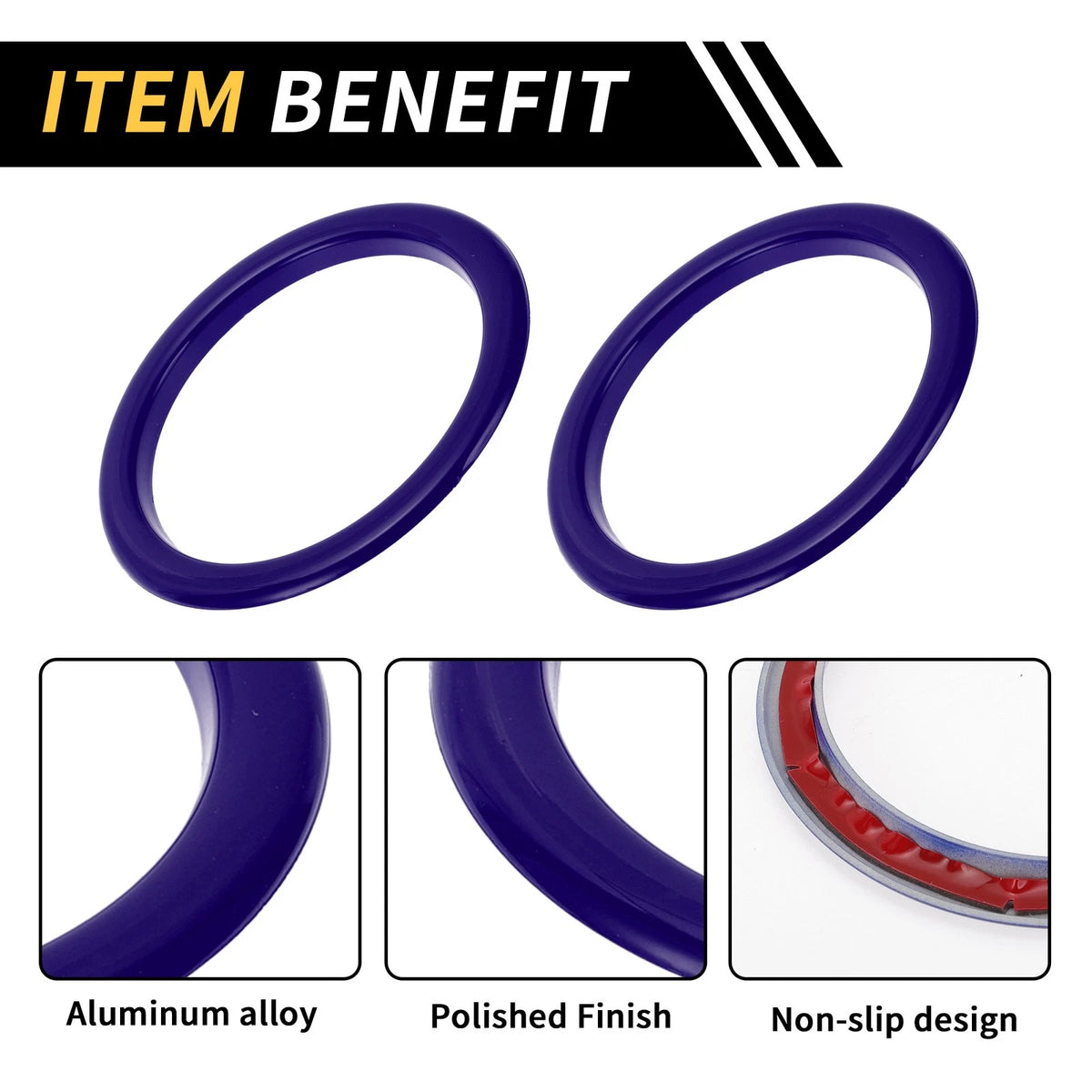 Blue AC Vent Dashboard Decoration Rings for Toyota Tundra (2014-2021) 4 Pcs