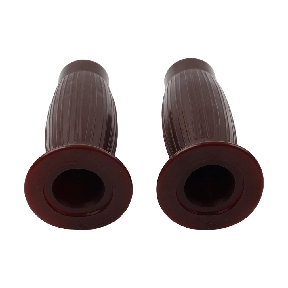 Universal 7/8" Easy-Hold Hand Grips for Vintage Motorcycle Handlebars Brown