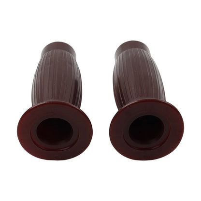 Universal 7/8" Easy-Hold Hand Grips for Vintage Motorcycle Handlebars Brown