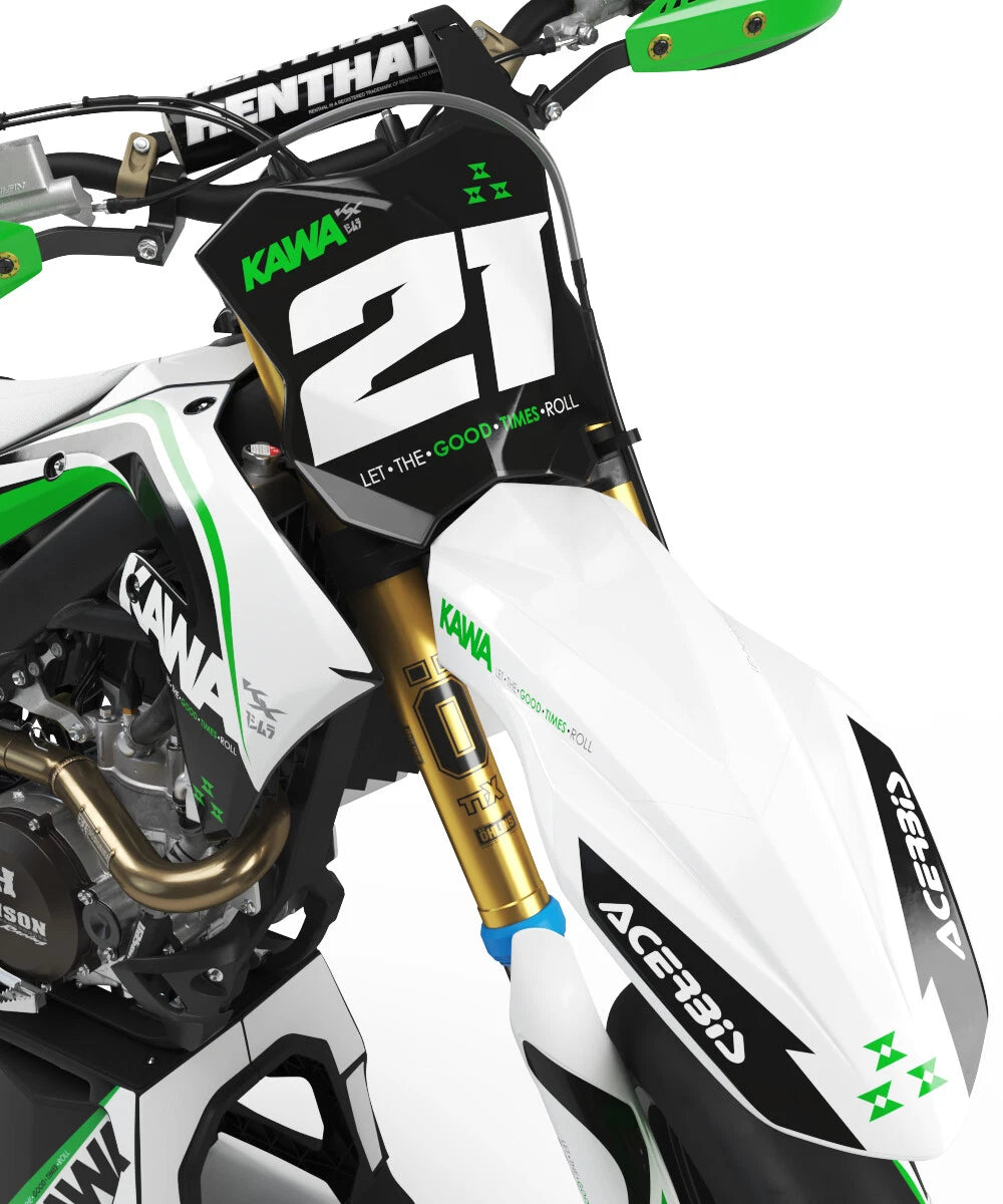 Custom Decal Kit CREW Style for Kawasaki KX 65 (2000-2020)