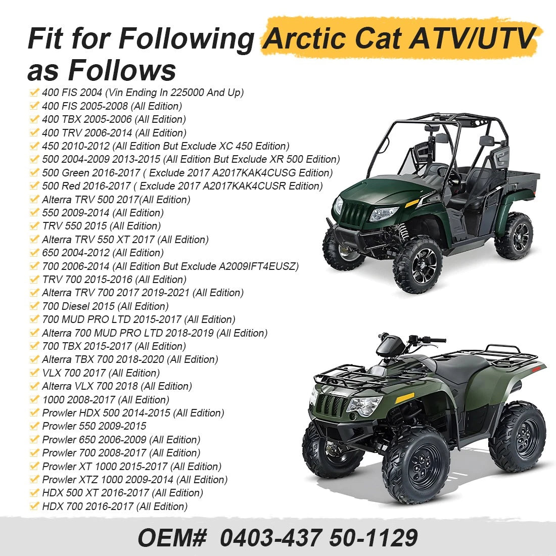 Rear Suspension Bearing for Arctic Cat Alterra 500 550 650 1000