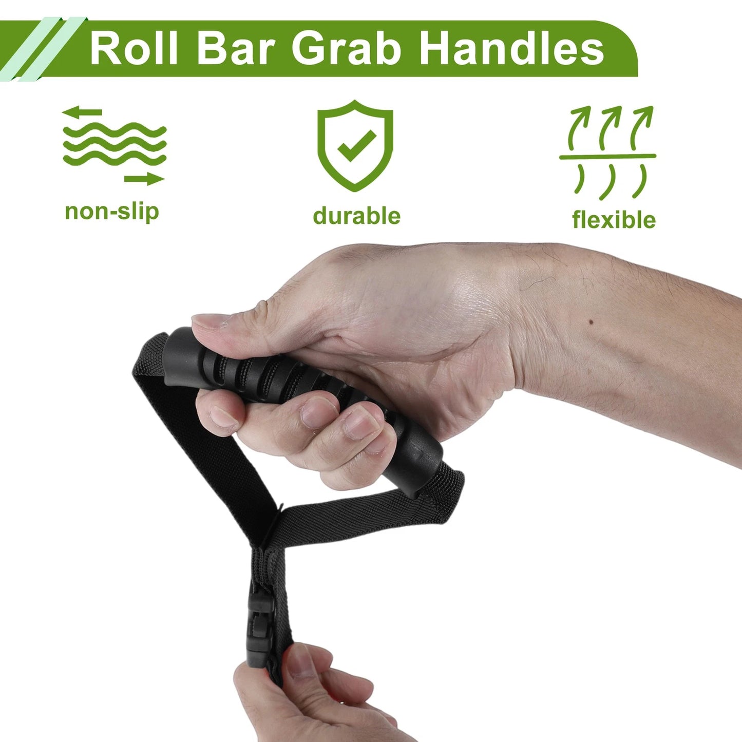 Roll Bar Grab Handles for Jeep Wrangler JL (2018-2024) Black