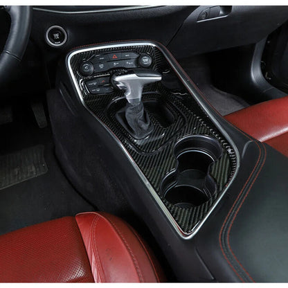 Carbon Fiber Interior Gear Shift Box Panel Trim Cover for Dodge Challenger (2015-2023)