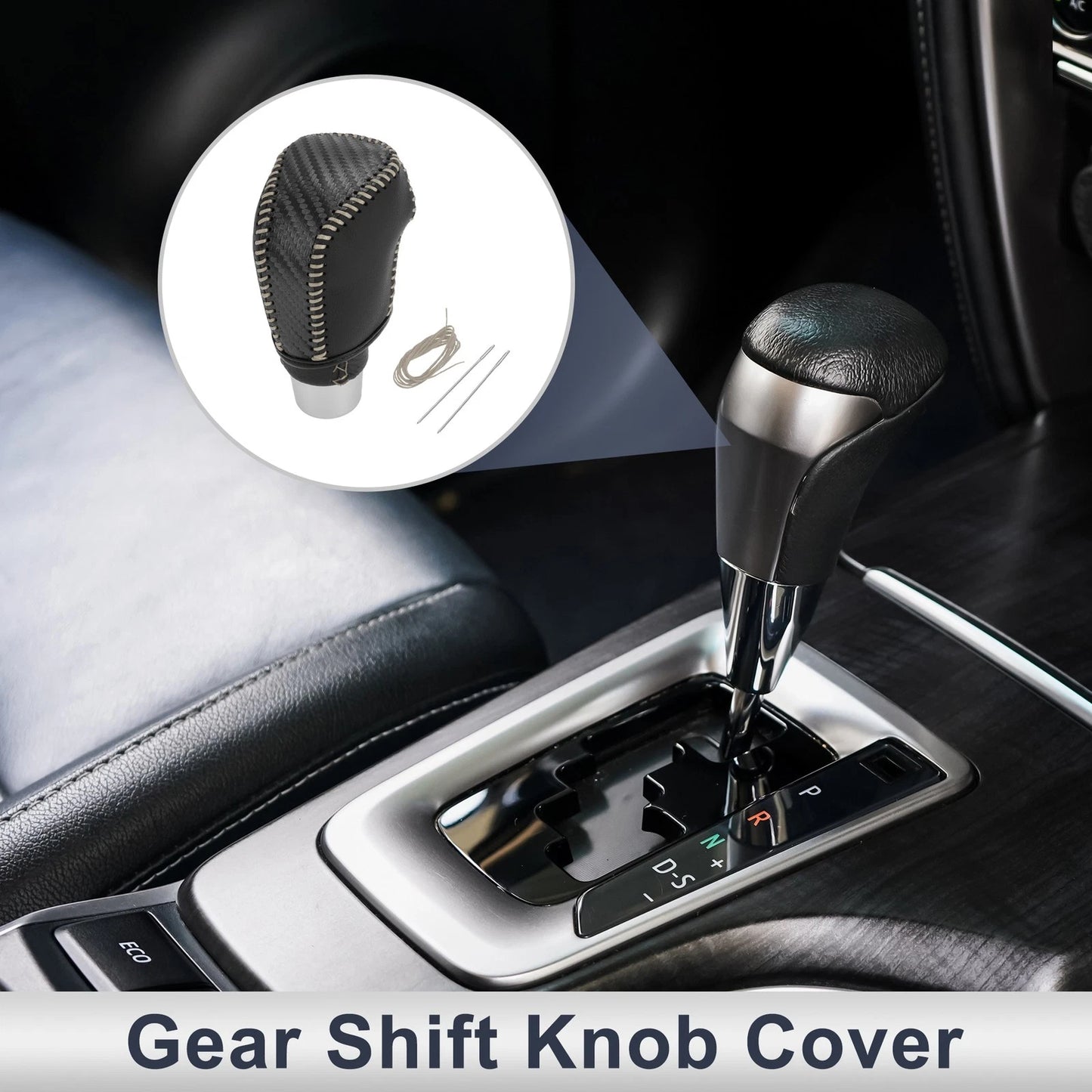Car Gear Shift Knob Cover for Toyota Camry 2019-2022 Black Carbon Fiber