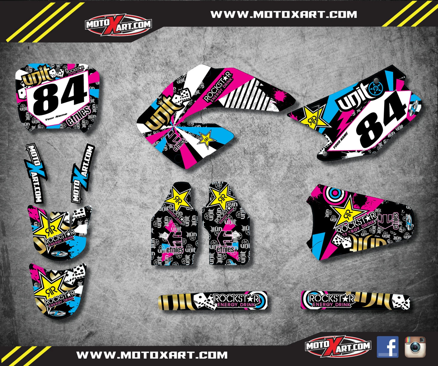 Full Custom Graphic Kit for Honda CR 250 (2000-2001) - RUSH STYLE Stickers