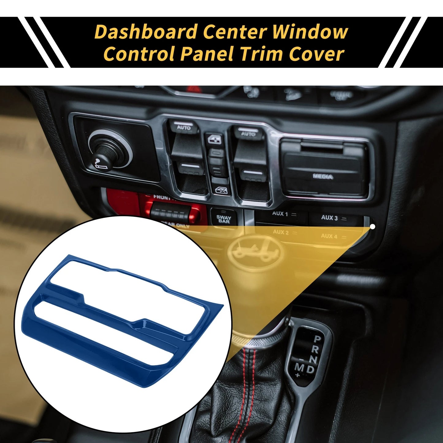 Dashboard Control Panel Cover for Jeep Wrangler JL JLU (2018-2024) Blue