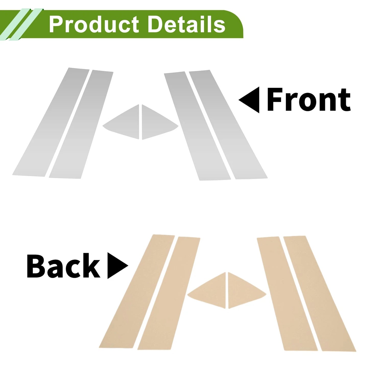 6 Pcs Pillar Window Trim for Dodge Charger Silver Tone (2006-2010)