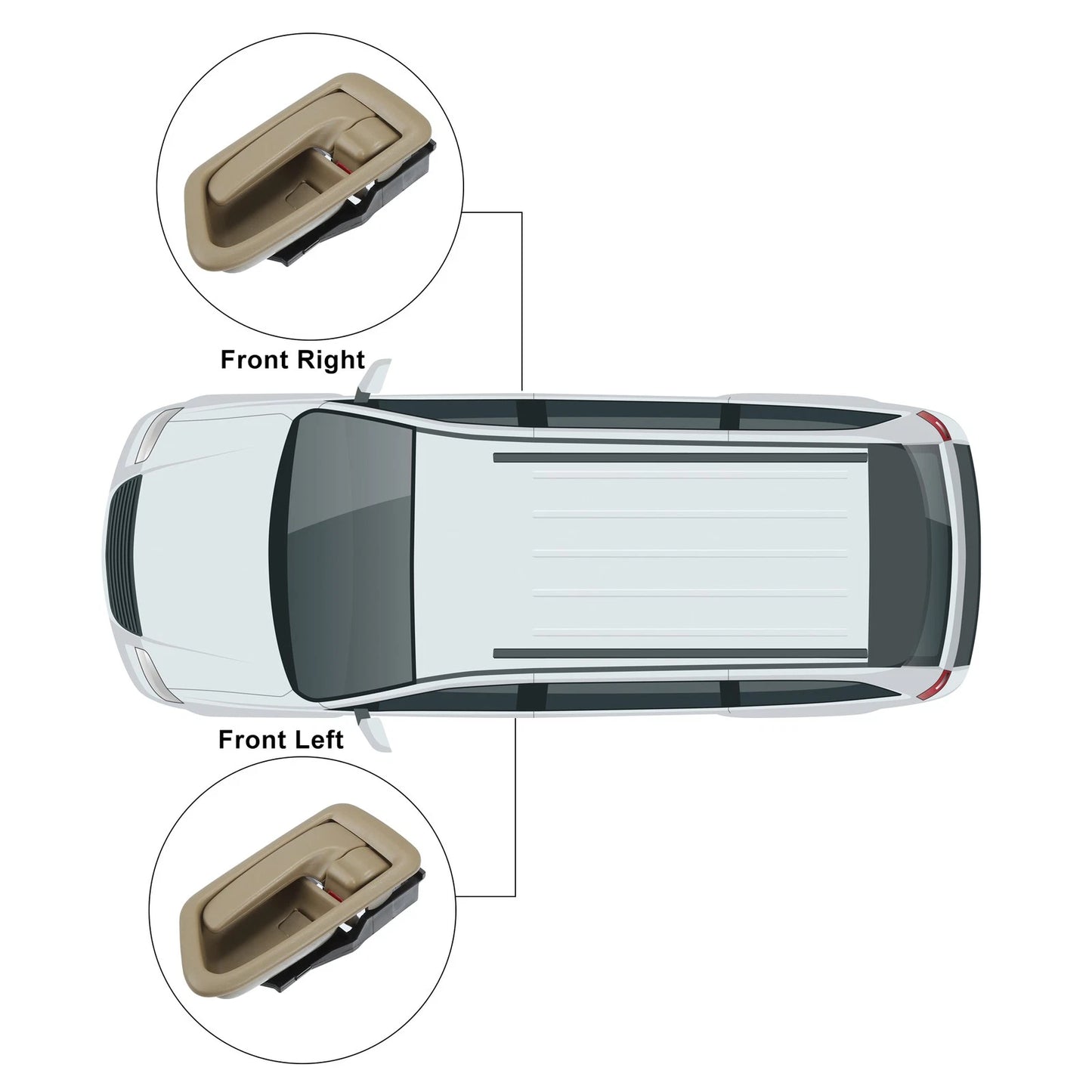 Light Brown Interior Door Handles  for Toyota Camry
