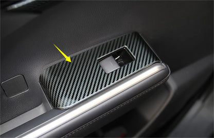 Carbon Fiber Window Lift Panel Cover Trim for Toyota Highlander 2020-2023 4x