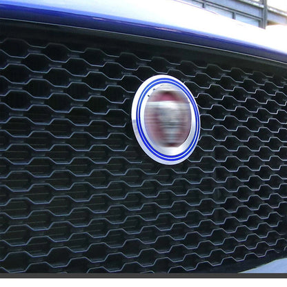 1pc Red Front Grille Logo Sticker Cover Circle Trim fit For Jaguar XE XF F-PACE