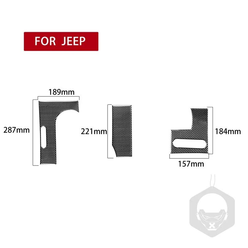 Carbon Fiber Center Console Hand Brake Cover Trim fit for Wrangler 2007-2010