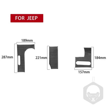 Carbon Fiber Center Console Hand Brake Cover Trim fit for Wrangler 2007-2010